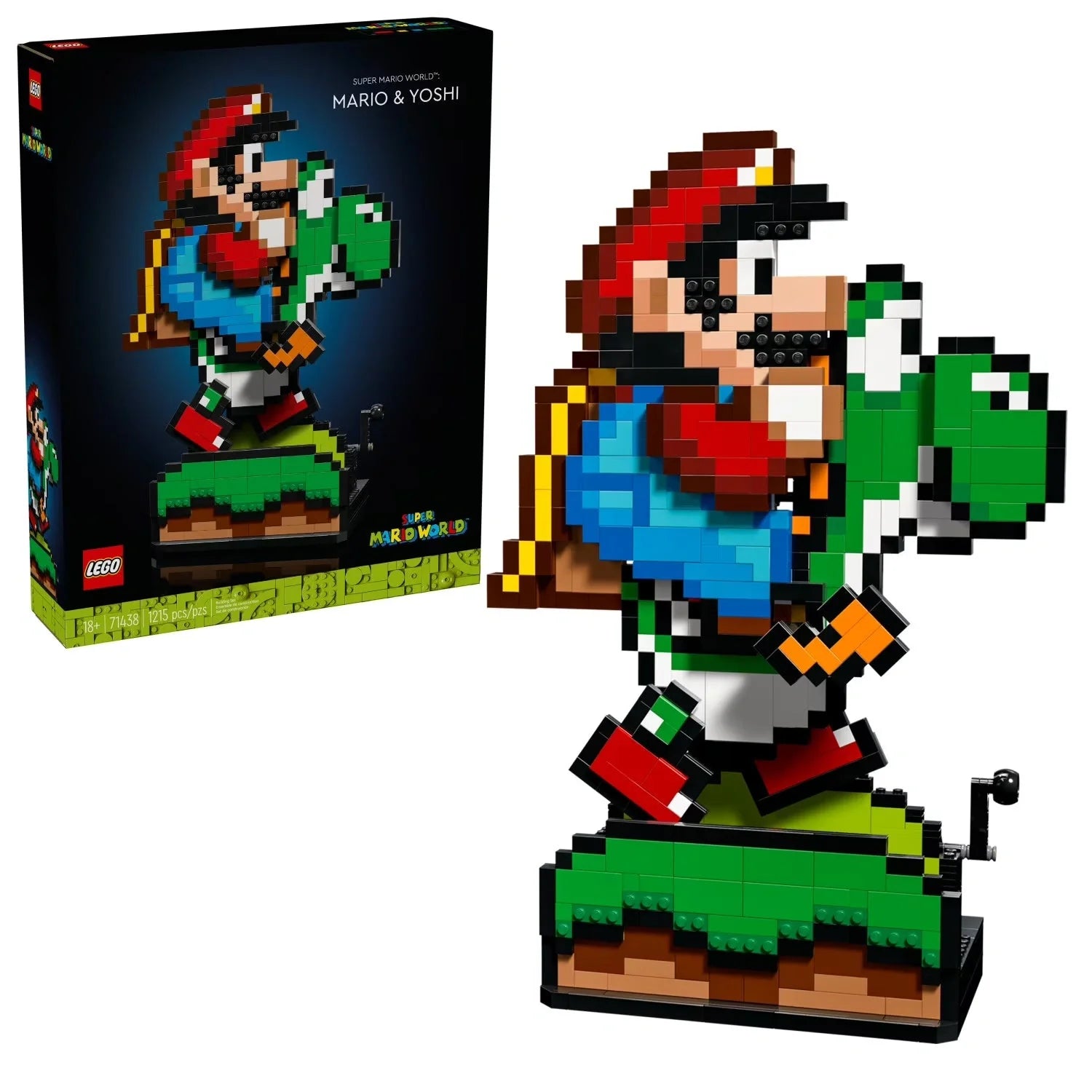 Super Mario LEGO box on a white background