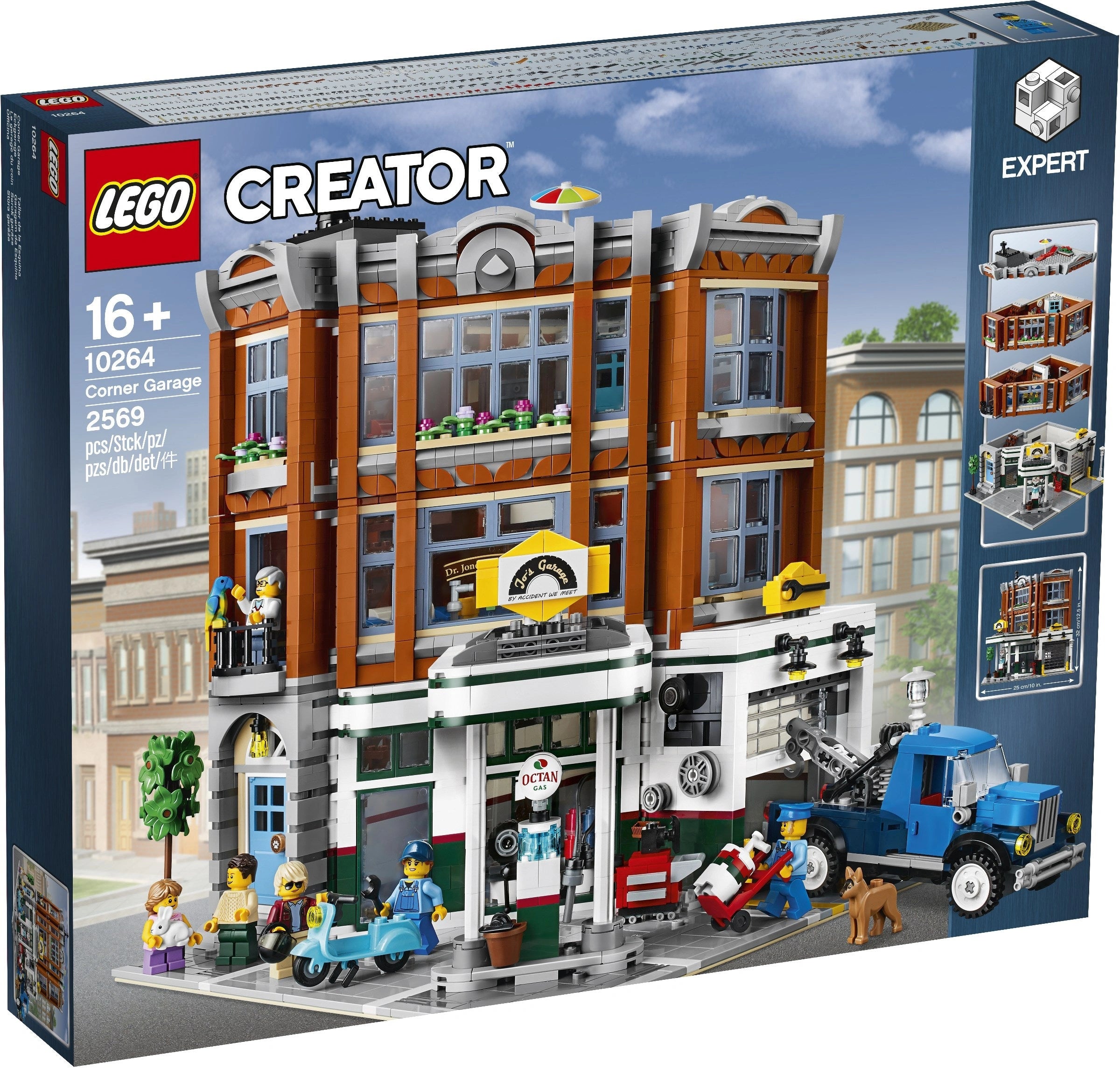 LEGO Creator Corner Garage set packaging with city street scene