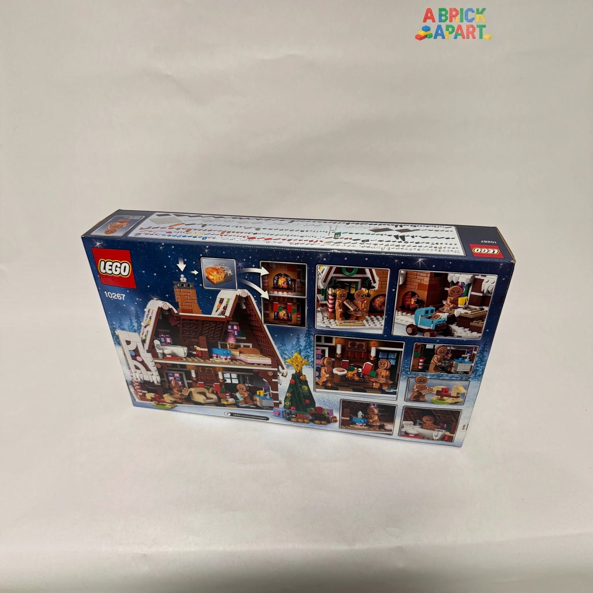 LEGO cabin set packaging on a white background