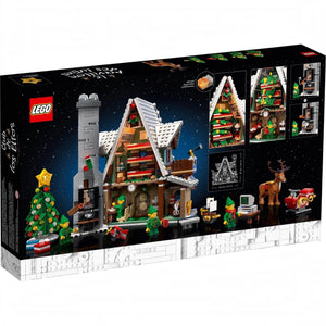 LEGO set packaging with Christmas-themed scene and festive decorations