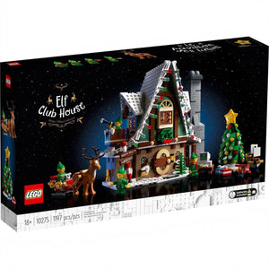 LEGO Elf Club House set packaging with festive design