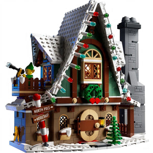 Toy house with a character on a white background