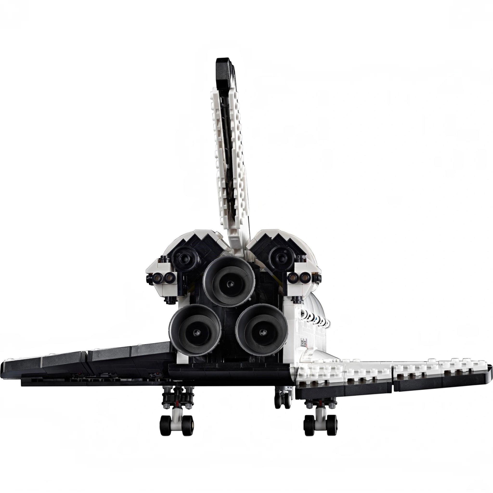 Model of a rocket ship with a white background