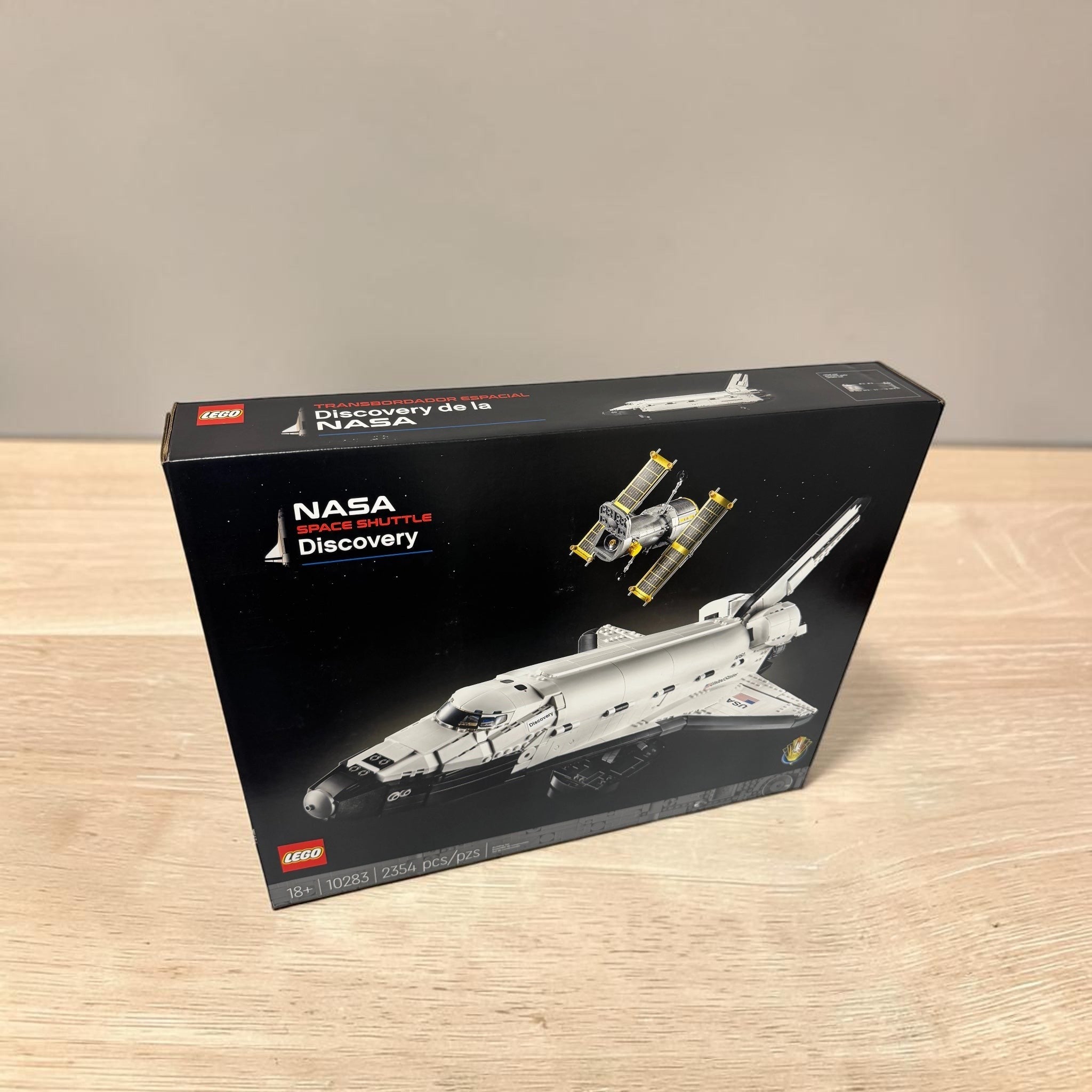 LEGO NASA Space Shuttle Discovery packaging on a white background