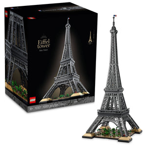 [box-set] LEGO Eiffel Tower set with packaging on a white background