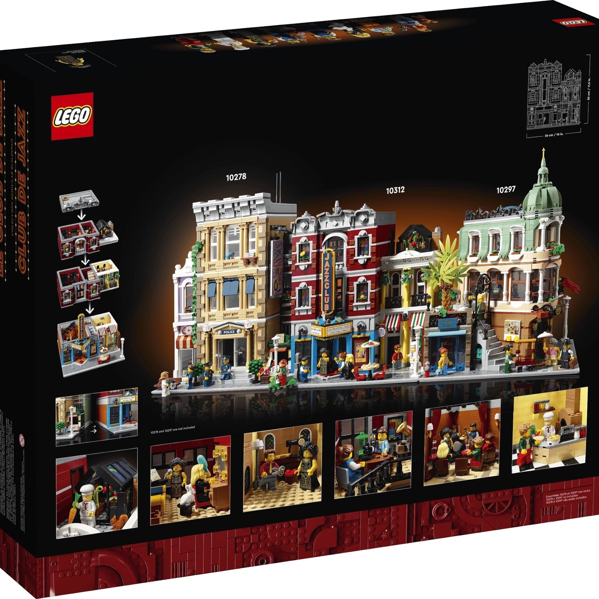 LEGO building set packaging with model display
