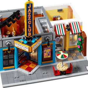 Toy model of a jazz club with a 'Jazz Club' sign and interior details.