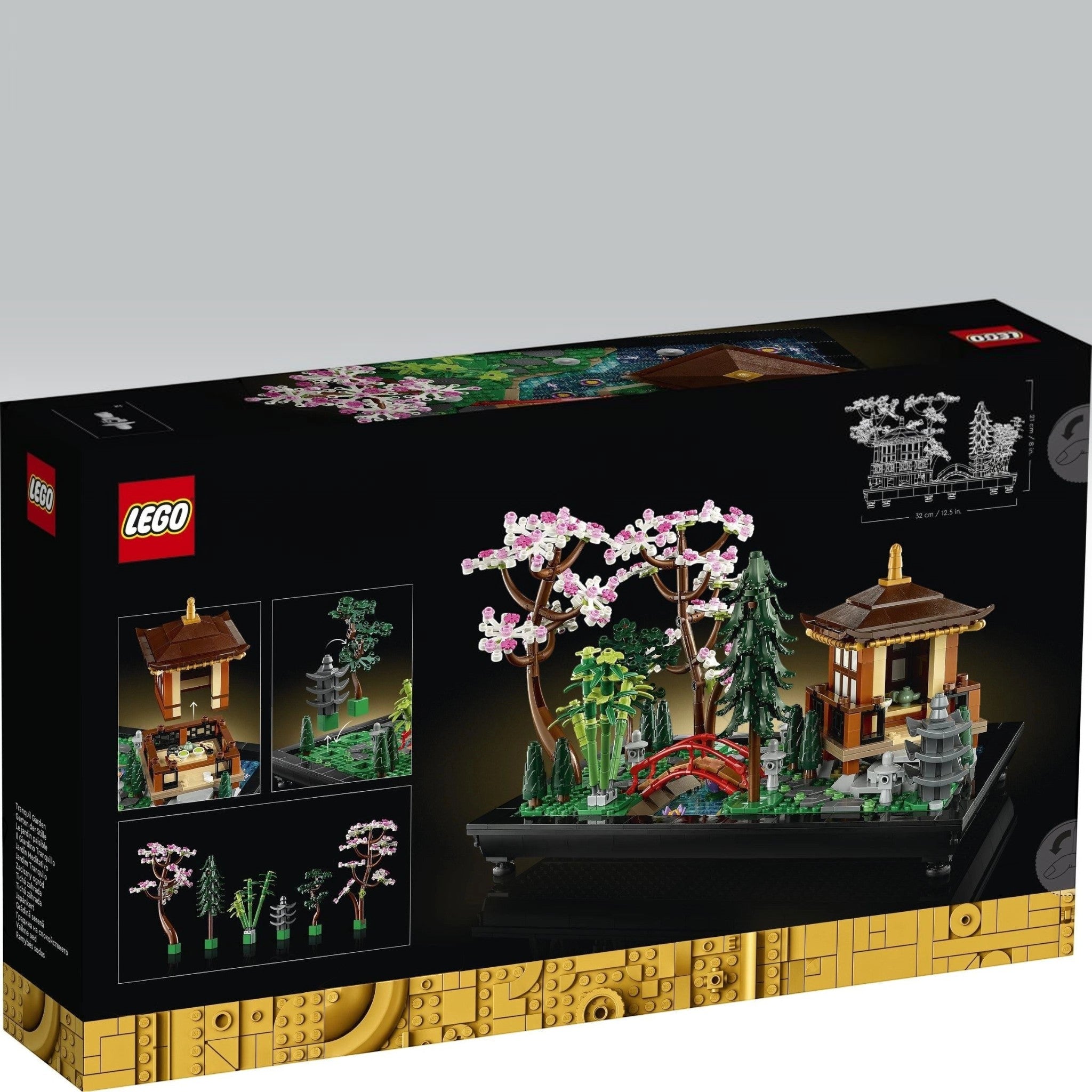 LEGO set packaging with cherry blossom tree and pagoda design