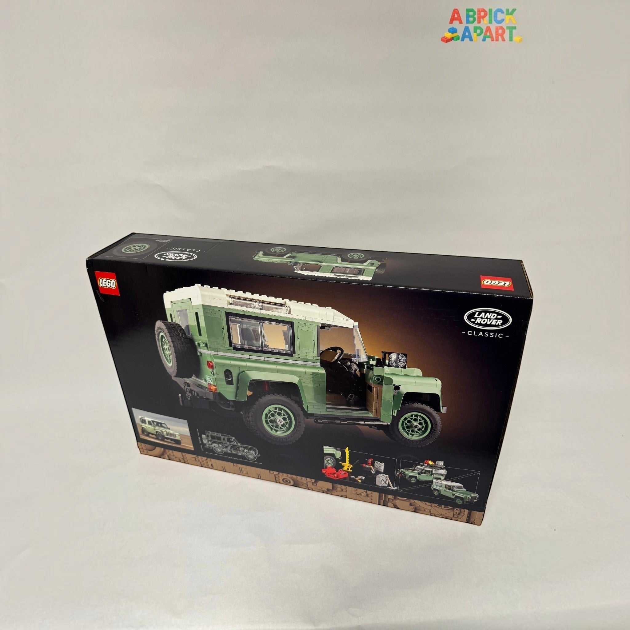 LEGO Land Rover Defender packaging on a white background