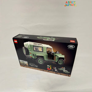 LEGO Land Rover Defender packaging on a white background
