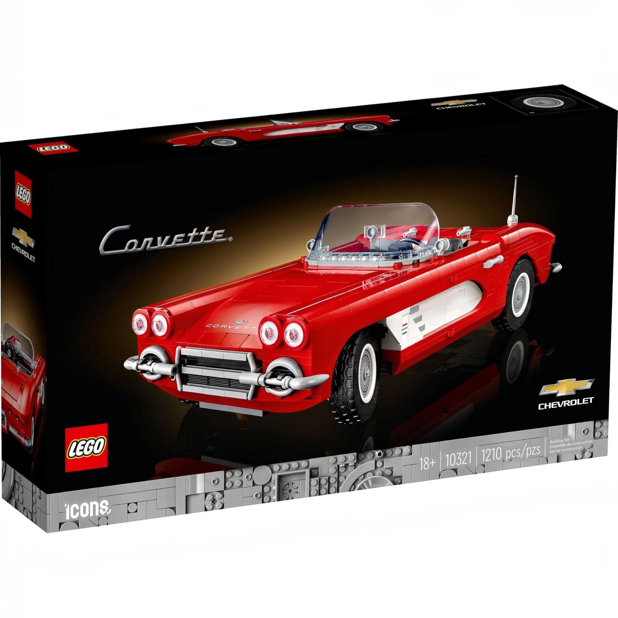 LEGO Red Corvette box on a white background