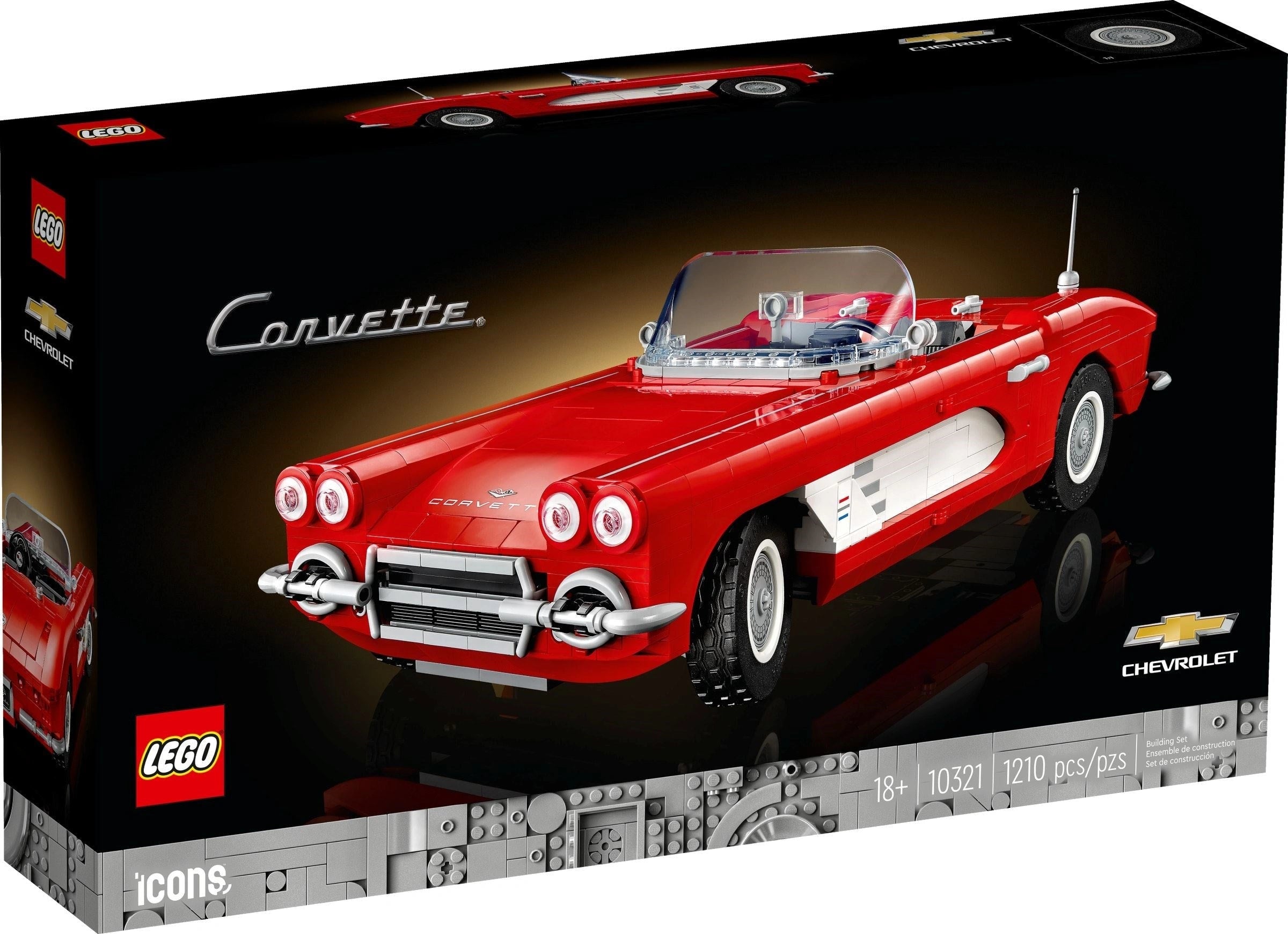 LEGO Red Corvette box on a white background
