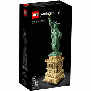 LEGO Architecture Statue of Liberty set packaging on a black background