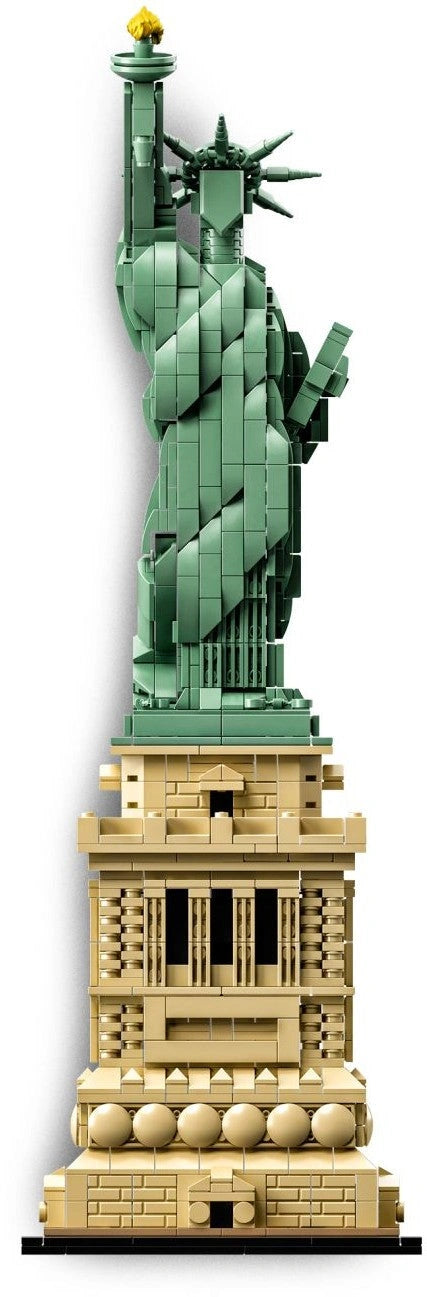 Model of the Statue of Liberty made from interlocking bricks