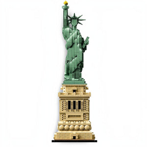 Model of the Statue of Liberty made from interlocking bricks
