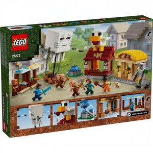 LEGO Minecraft set packaging with characters and structures