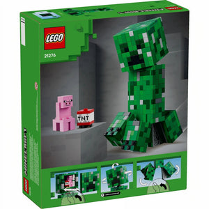 LEGO Minecraft Creeper figure in packaging with small pink pig and red TNT block.