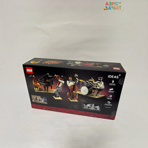 [box-front] LEGO Ideas box with musicians and instruments on a white background