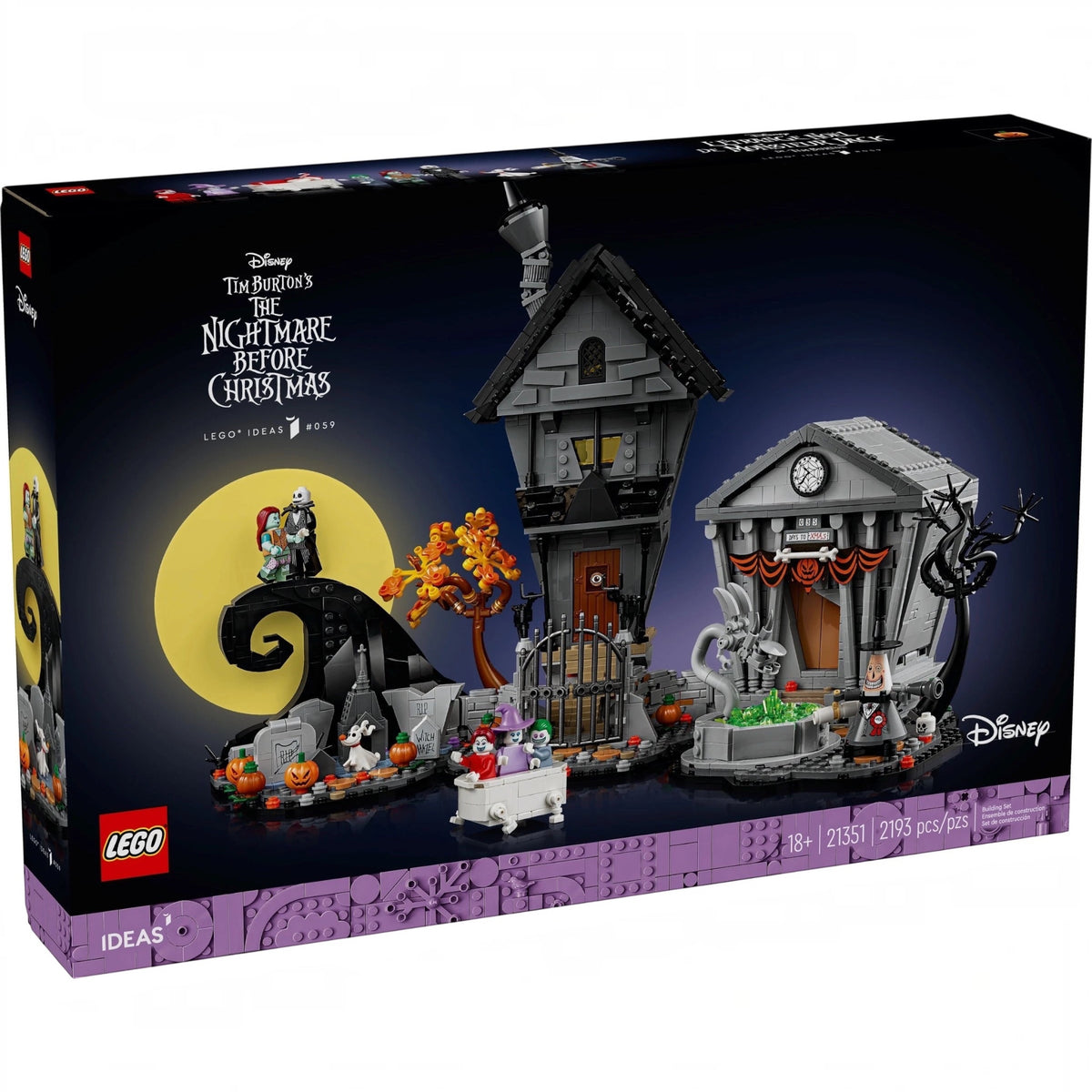 [box-front] LEGO® 21351 Ideas Disney Tim Burton's The Nightmare Before Christmas box front on white background