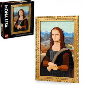 LEGO Mona Lisa set with packaging on a white background
