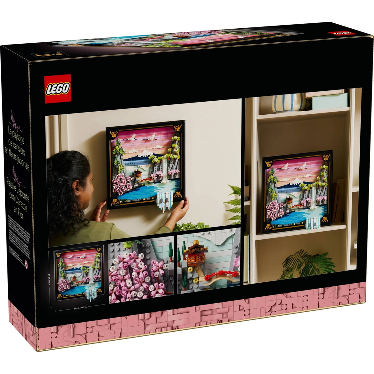 [box-back] LEGO 31218 Japanese Cherry Blossom Landscape box back white background.