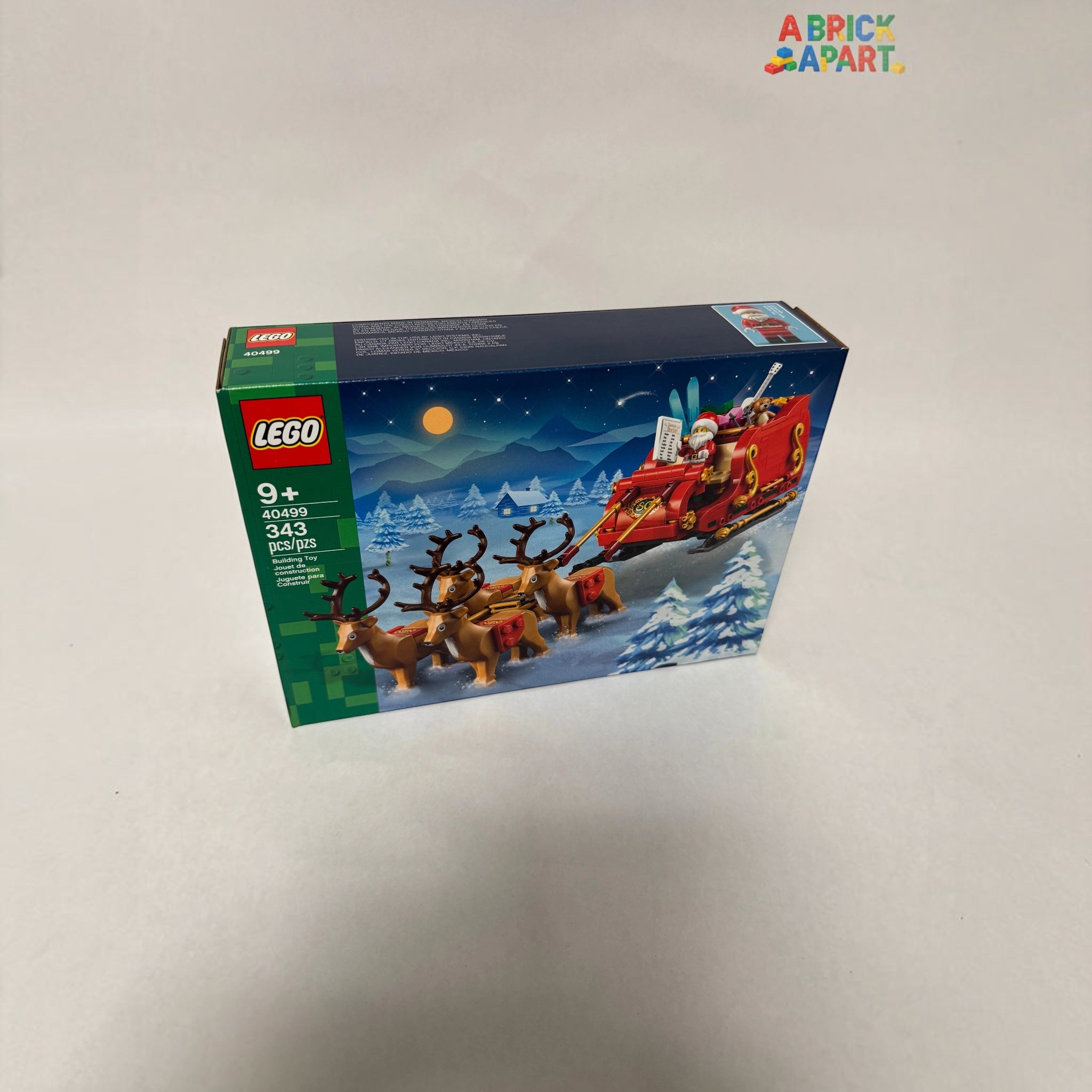 LEGO Santa's sleigh set packaging on a white background