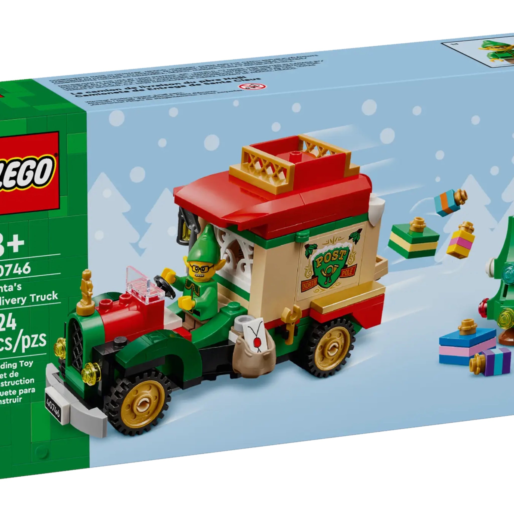 LEGO Santa's Delivery Truck set packaging with festive design
