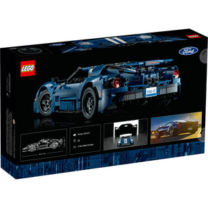 [box-back] LEGO Ford GT set packaging with blue car illustration on black background