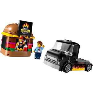 [built-angle] LEGO® 60404 City Burger Truck burger shop and truck with figures