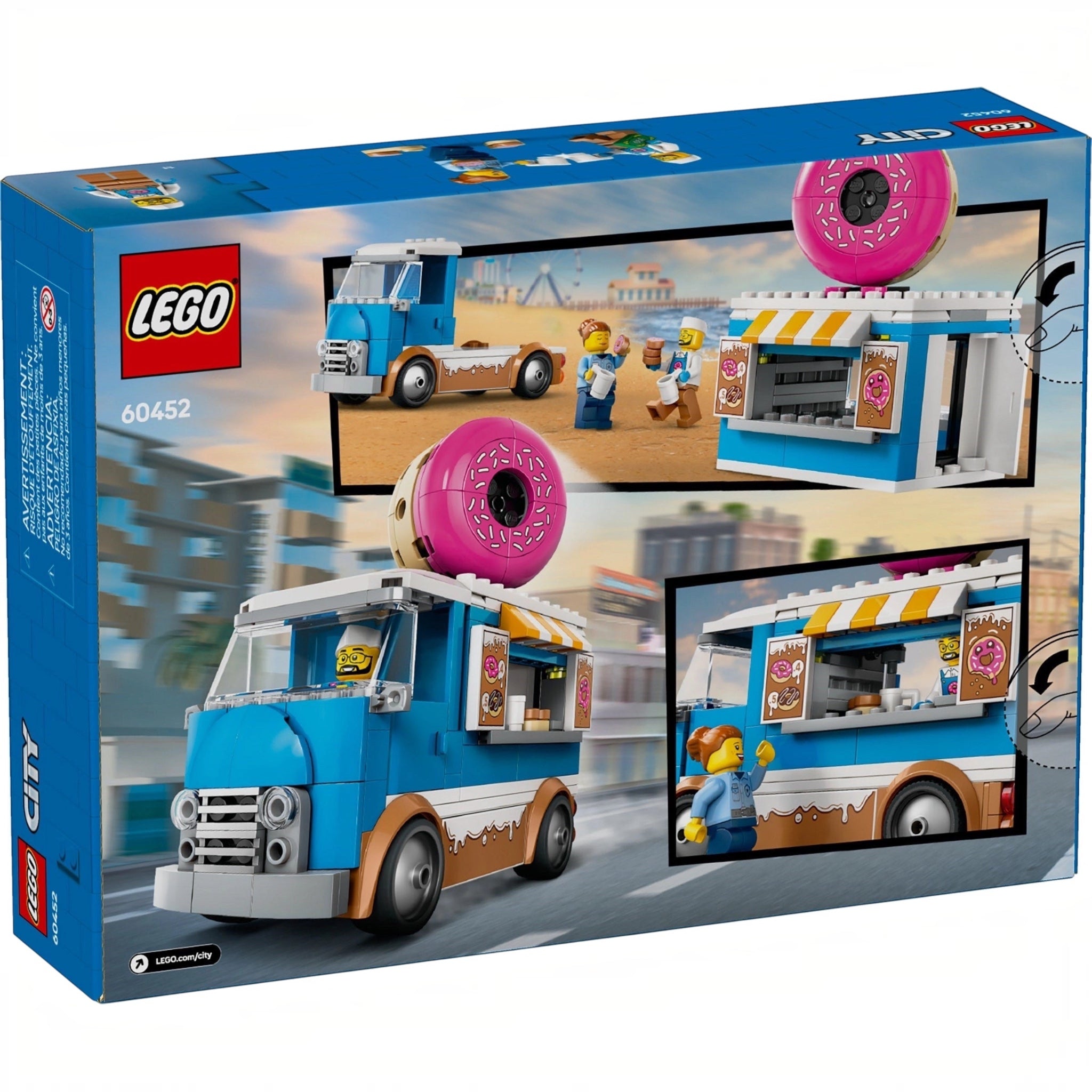 LEGO City Donut Truck set packaging with images of the toy and LEGO logo.
