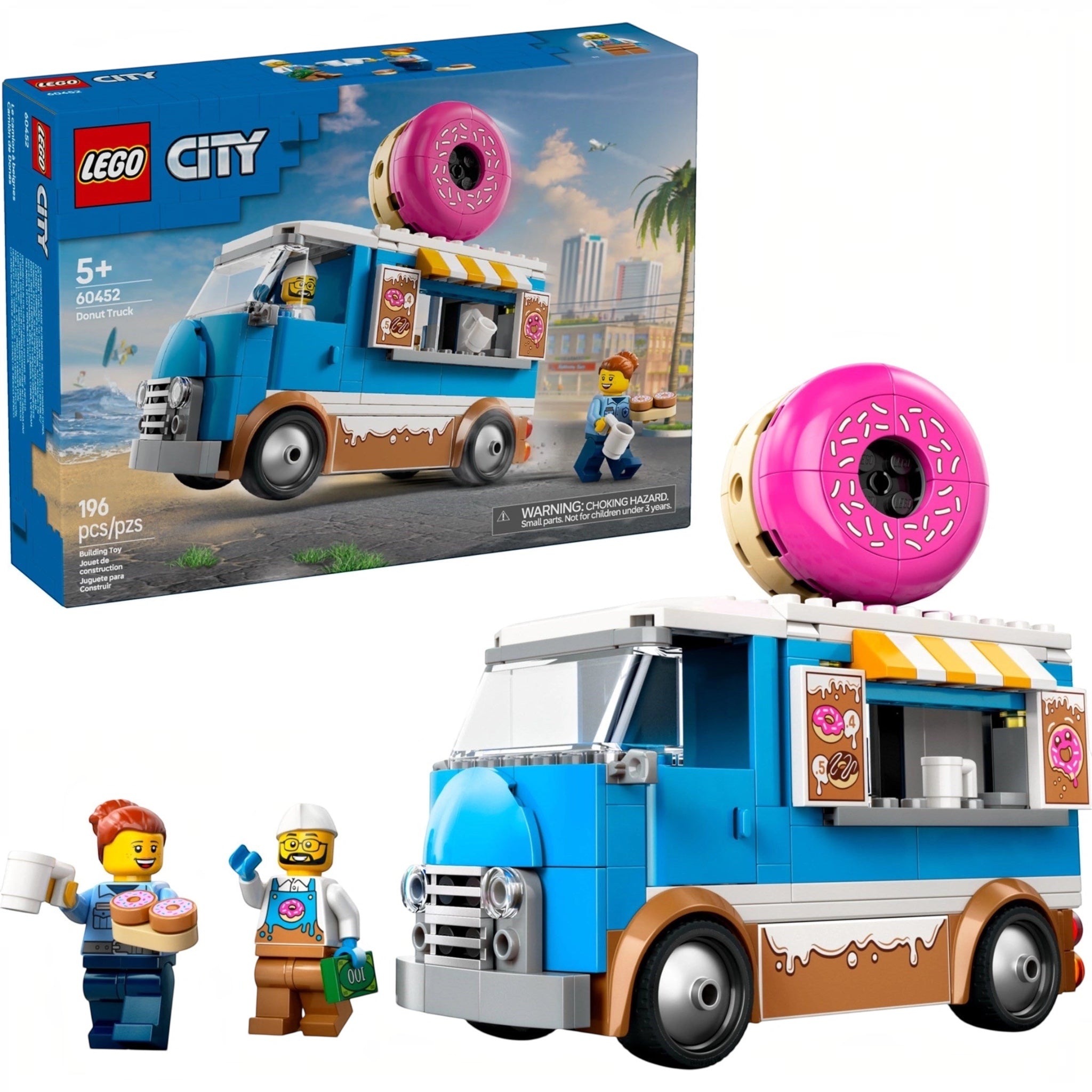 LEGO City ice cream truck set with packaging on a white background