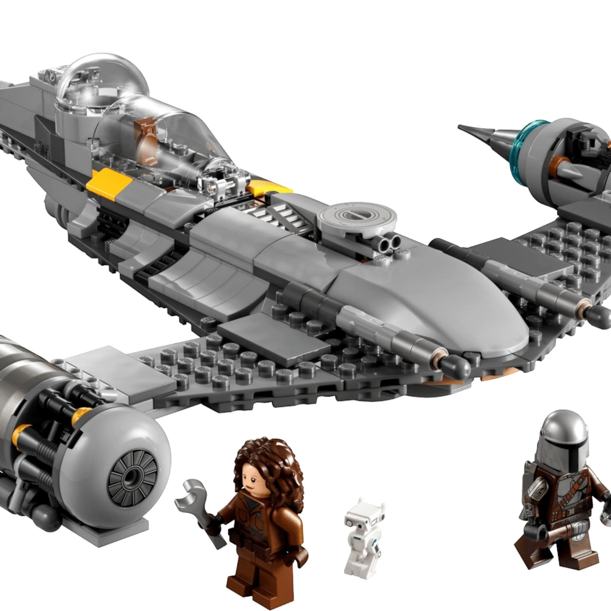LEGO Star Wars model with characters on a white background
