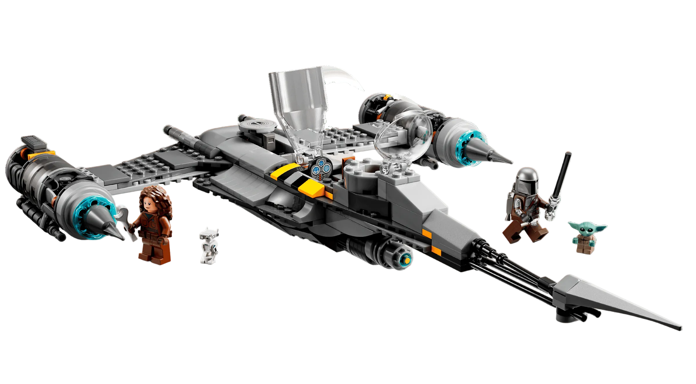 LEGO Star Wars model with characters on a white background