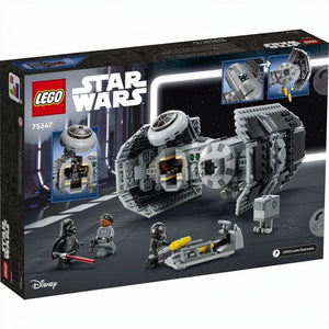 LEGO Star Wars packaging with model and characters on a dark background