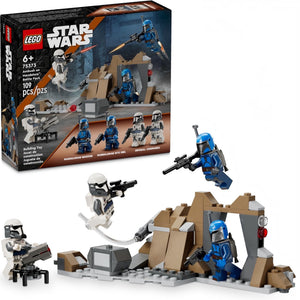 LEGO Star Wars set with figures and structures on a white background