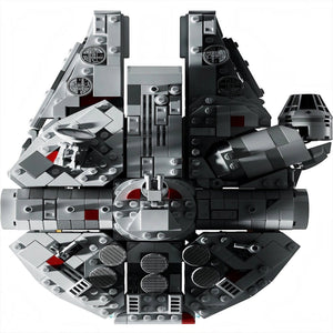 [built-angle] LEGO model of a spaceship on a white background