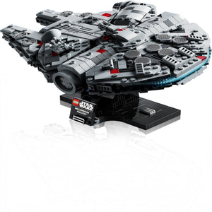 LEGO Star Wars Millennium Falcon model on a white background