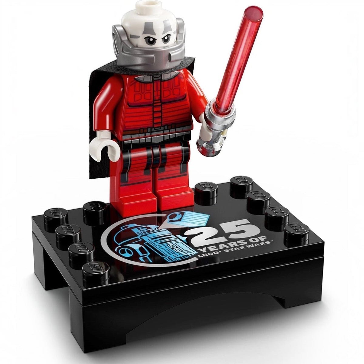 [minifig] LEGO figure on a black baseplate with '25 Years of LEGO Star Wars' text