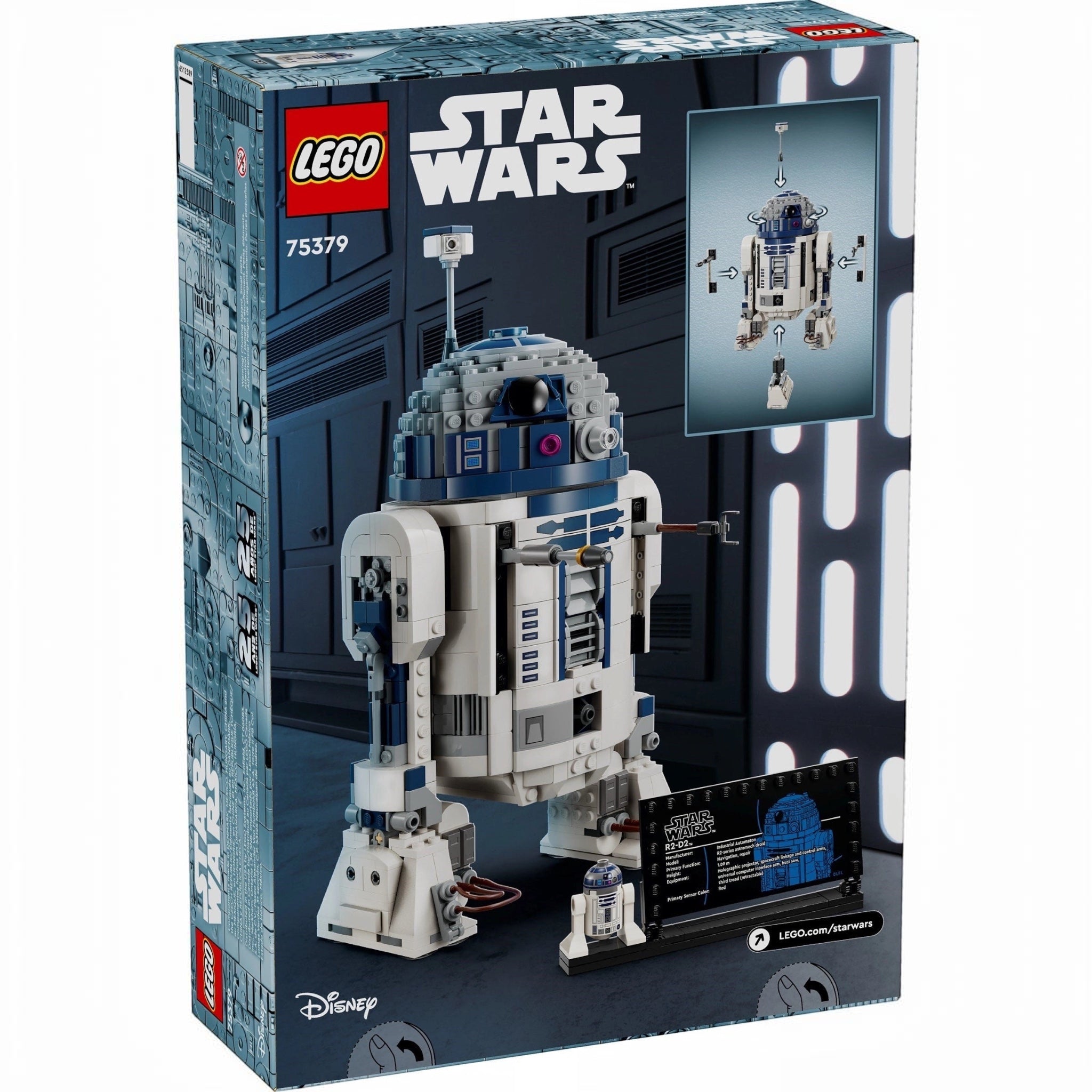 LEGO Star Wars R2-D2 set packaging with detailed model and LEGO branding.