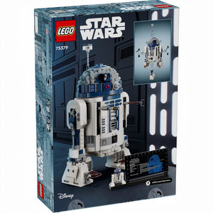 LEGO Star Wars R2-D2 set packaging with detailed model and LEGO branding.