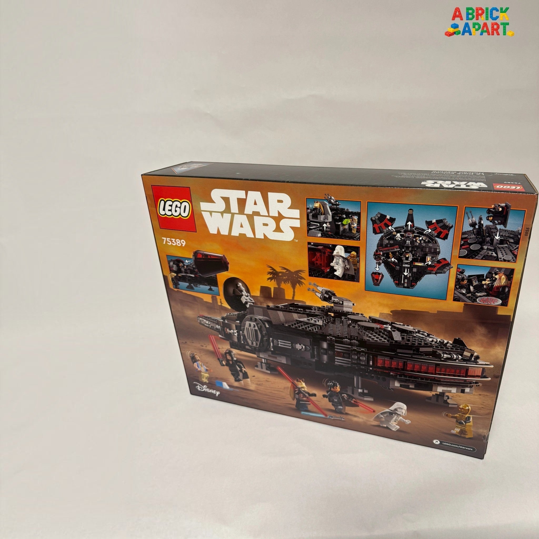 LEGO Star Wars box with images of a spaceship and characters on a white background