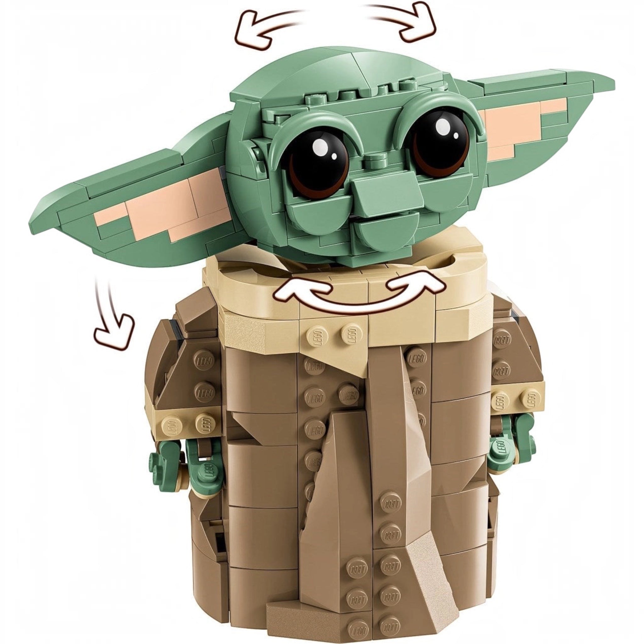 Toy figure resembling a character from a popular franchise on a white background