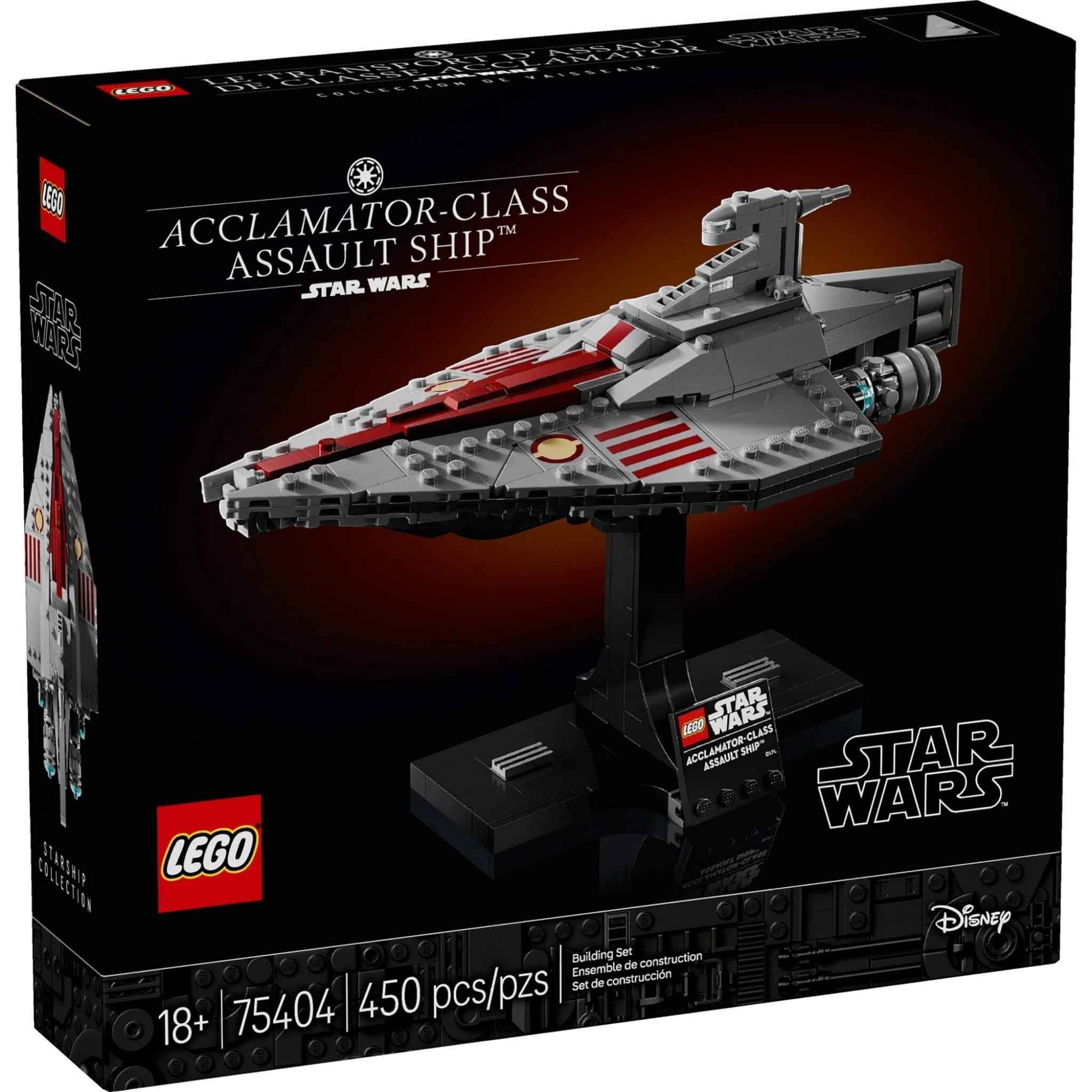 LEGO Star Wars Acclamator-Class Assault Ship packaging with spaceship illustration.