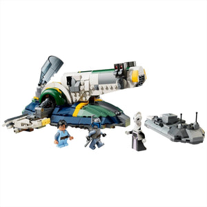 [built-white] LEGO set with spaceship and characters on a white background