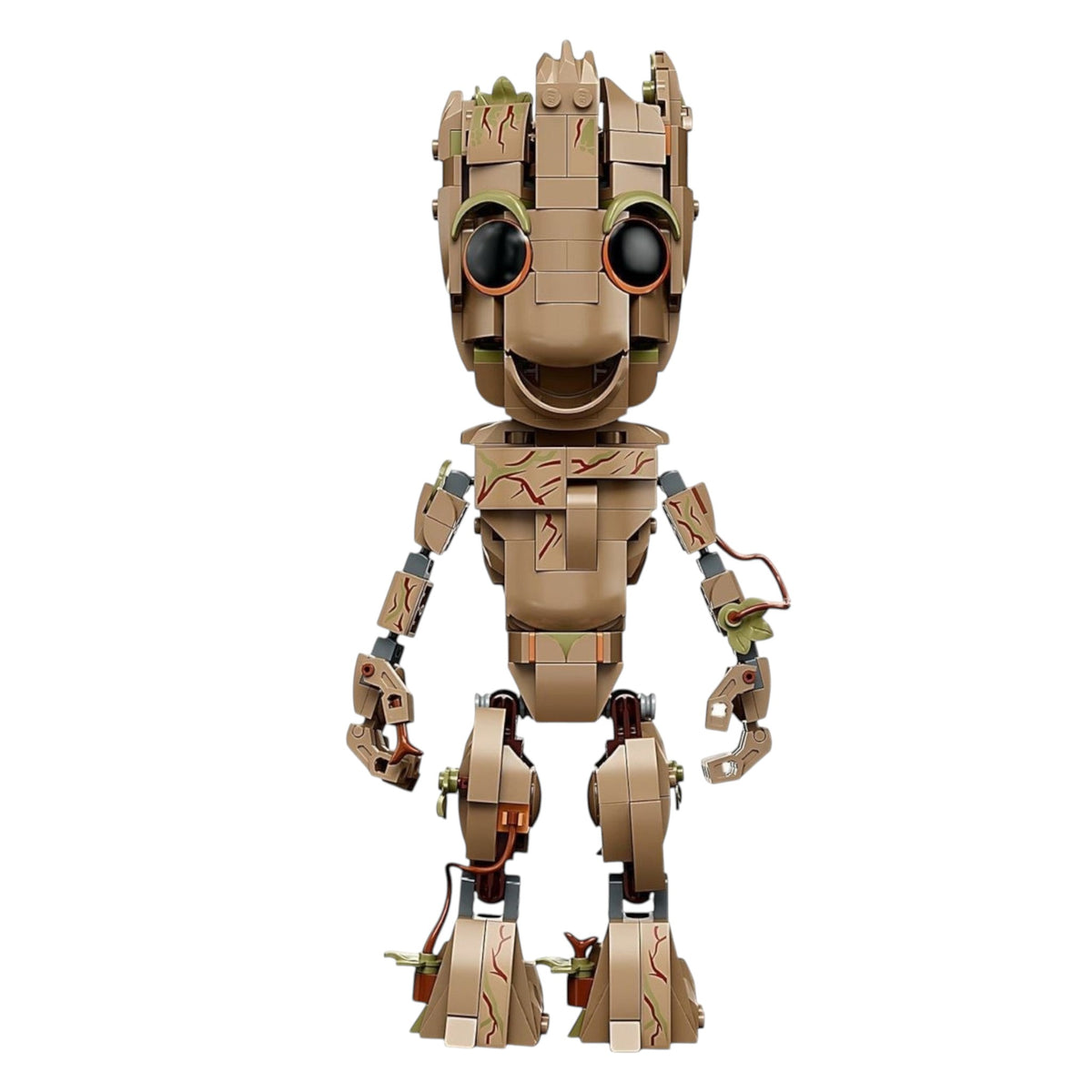 [built-angle] Toy figure of a robot with measurements on a white background