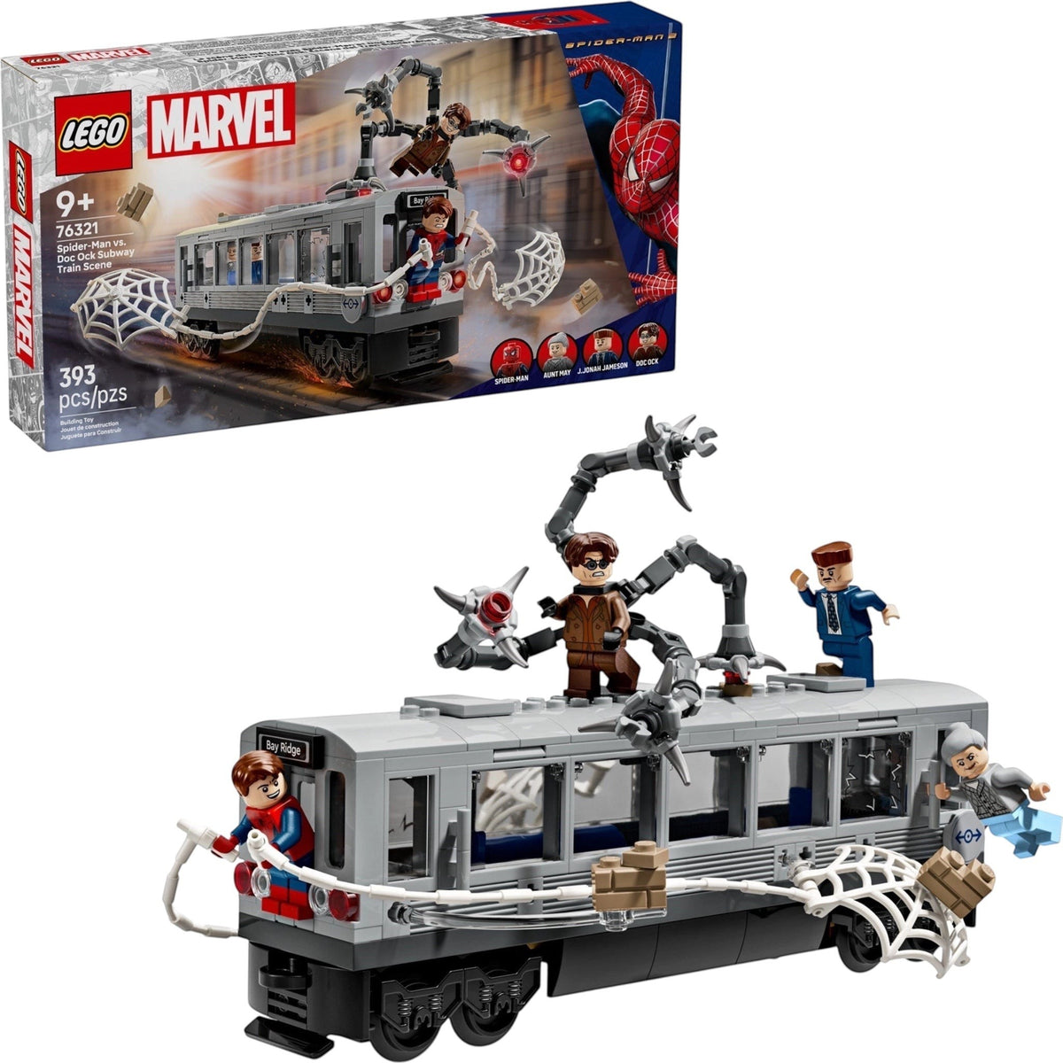 [box-set] LEGO Marvel Spider-Man webbed fight on the subway set with packaging