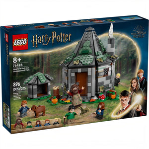 LEGO Harry Potter set packaging with characters and house model
