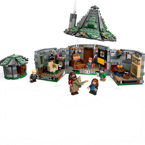 LEGO set with a detailed interior and characters on a white background