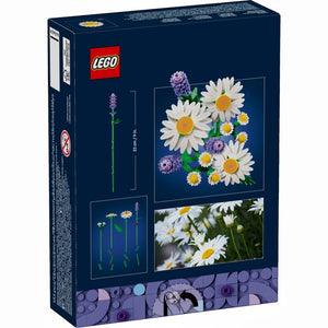 A Brick Apart LEGO Botanicals Daisies building set box showing a floral bouquet with daisies and lavender.