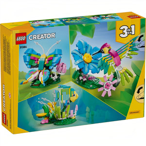 A Brick Apart LEGO Creator 3-in-1 Colourful Hummingbird set box showing a hummingbird, butterfly, and tropical fish.
